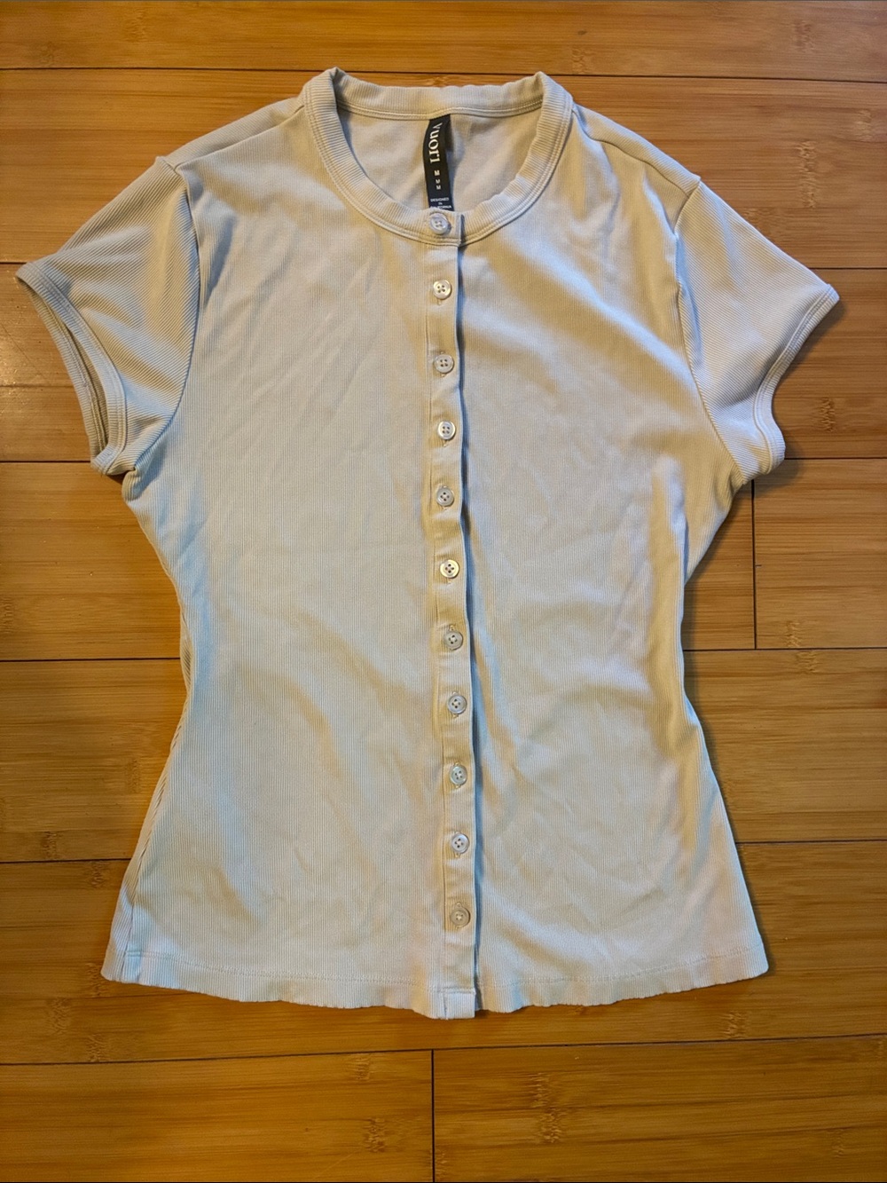 Vuori Short-Sleeve Button-Front Top Cardigan